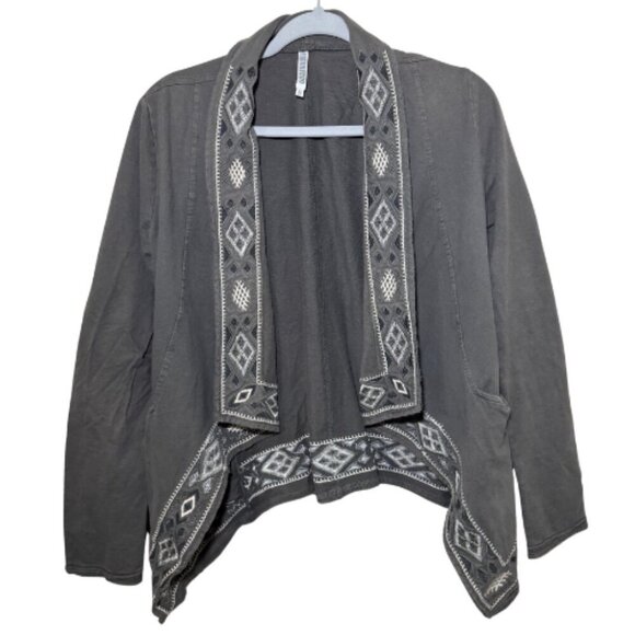 Mono Reno Cardigan Gray Open Waterfall Size Medium - Picture 1 of 5